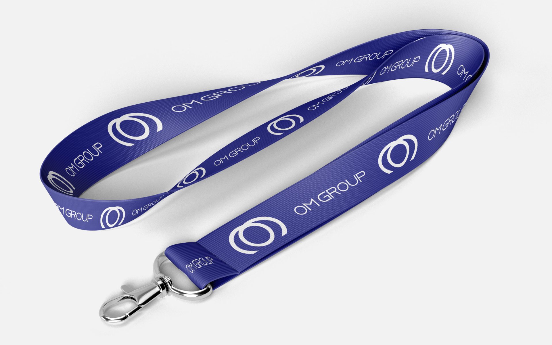 Om group identity card lanyard design with new logo by HDegree